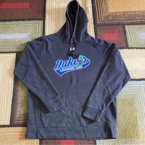 Duke University Lacrosse Club Hoodie NCAA Men's Sz L Under Armour Coldgear